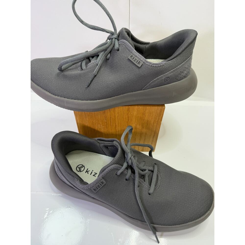 Kizik Madrid Eco Knit Gray Slip On Sneakers Hands Free Comfort Casual Mens 7